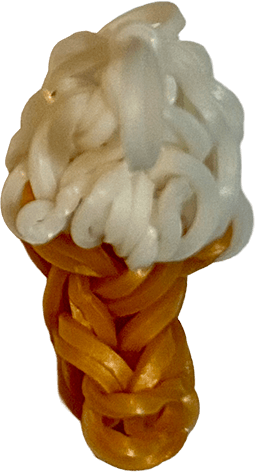 Vanilla ice cream cone with orange waffle cone